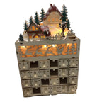 WinterHout – Houten adventskalender rendierdorp met 24 vakjes