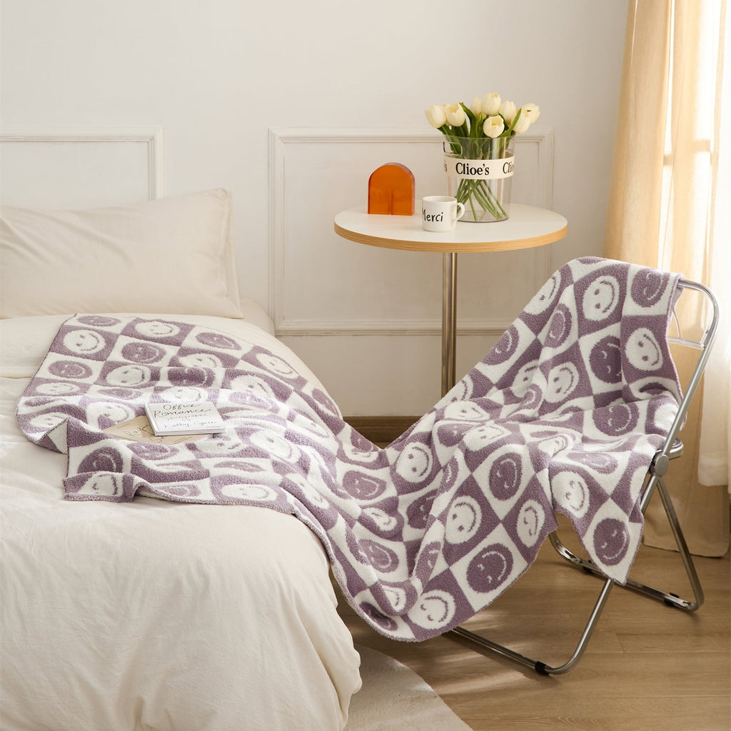 Smiley Checkered Blanket