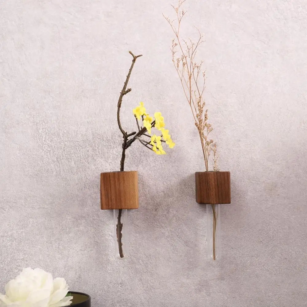 Wooden Magnetic Flower Tube Vase