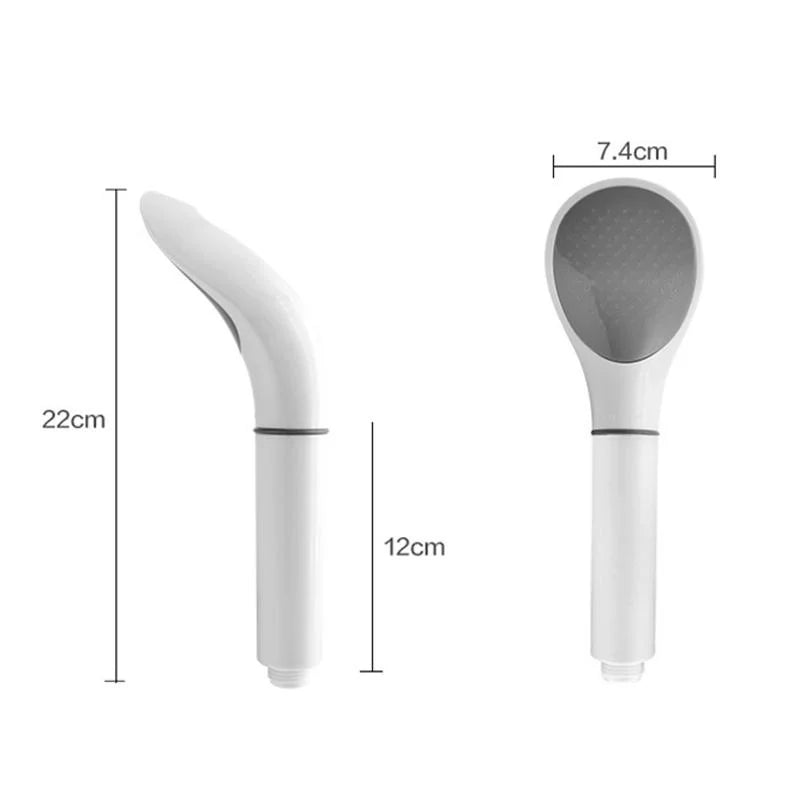 AquaVelo High-Pressure Showerhead with Water-Saving Function | White Handheld Shower with Filter & Standard Connection – 22×12×7.4 cm