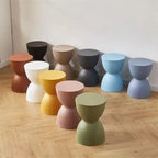 Nordic Plastic Low Side Table with Hourglass Design