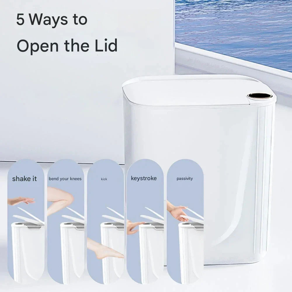 Smart Sensor Trash Can with Digital Display & Type-C Charging – CleanBin