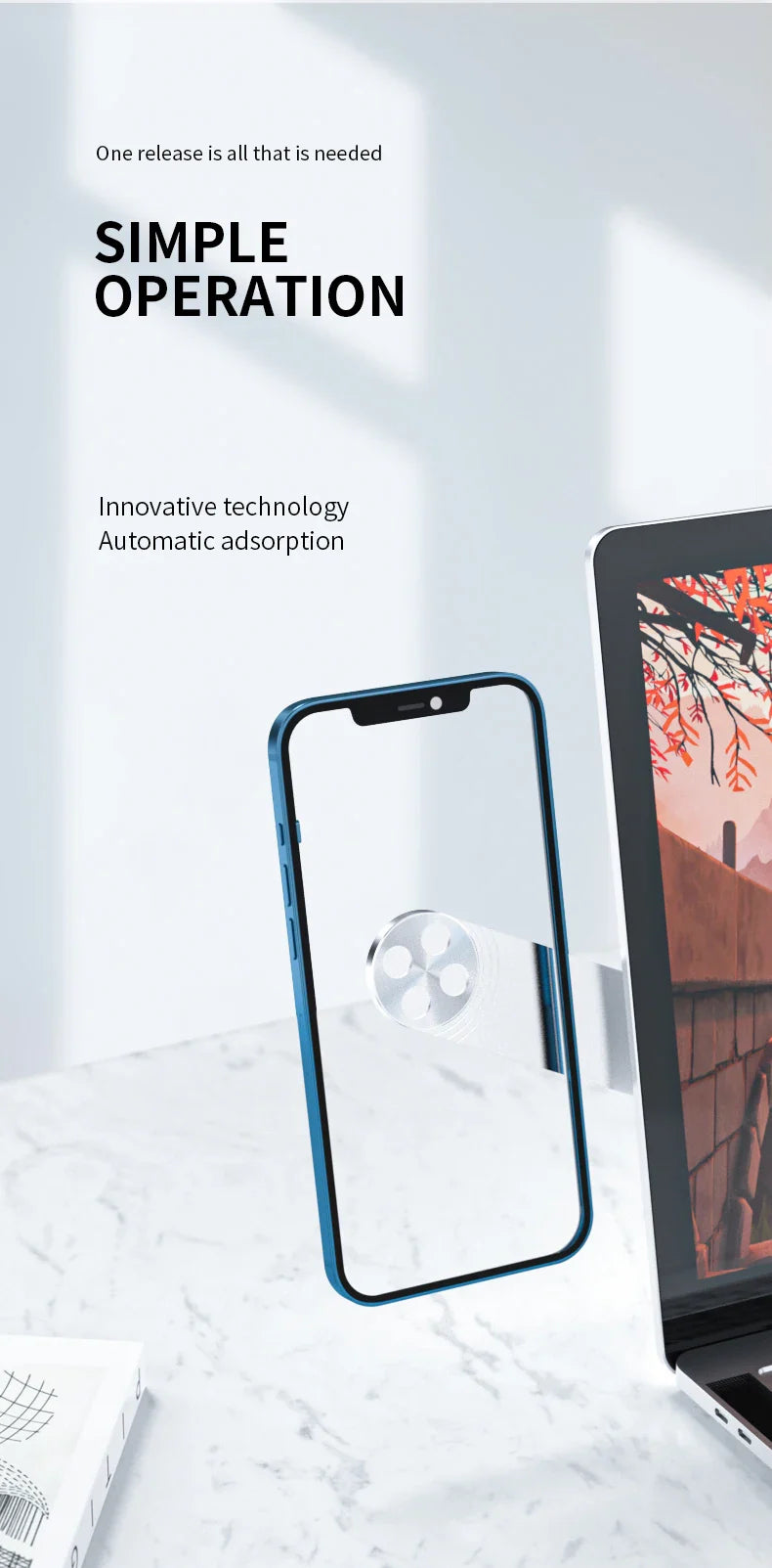 Magnetic Laptop Phone Holder