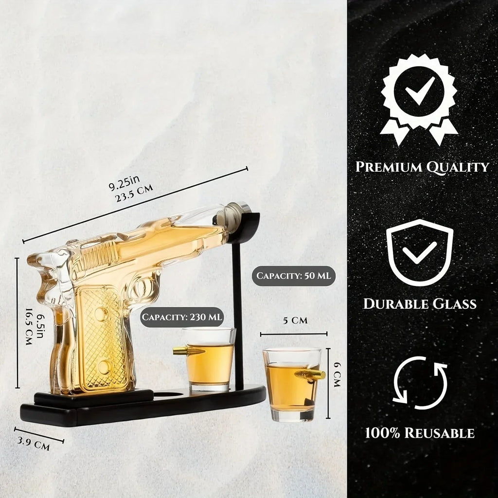 Gun Shape Bullet Glass Decanter Set