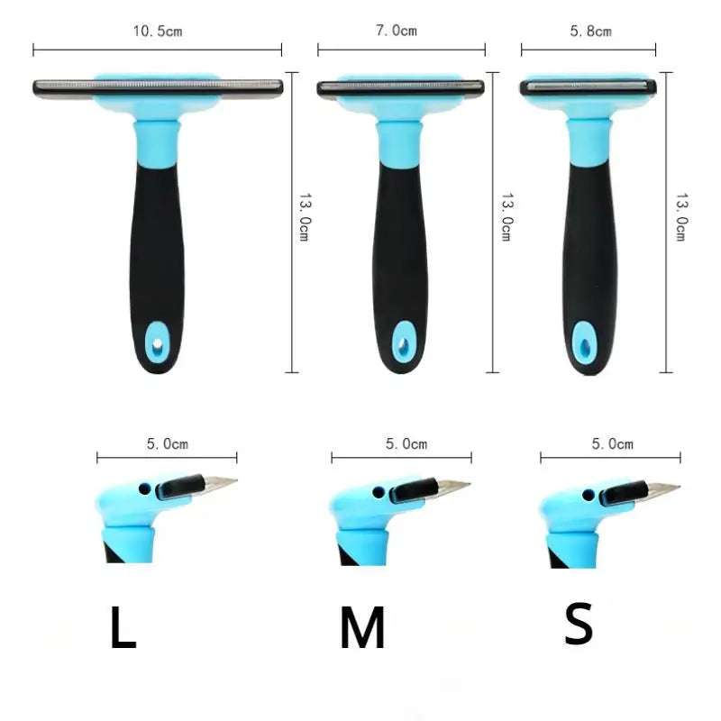 FellZart Undercoat Brush for Dogs & Cats | Double-Sided & Replaceable Blade | De-Shedding & Hair Removal
