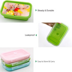 Collapsible Silicone Food Storage Containers with Lids 3 Pack Set 40oz