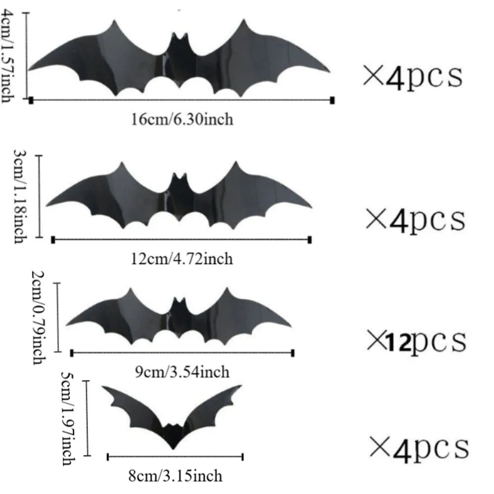 Luminous LED Bat Wall Stickers 24PCS