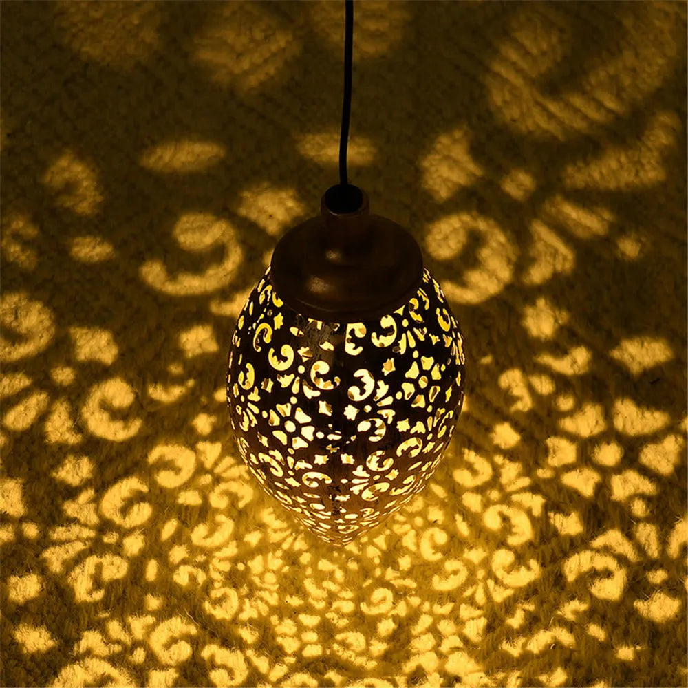 Lumivis SolArt Solar Garden Lantern Drop Shape | Waterproof & Projection Effect | Metal | For Balcony, Terrace & Outdoor Area