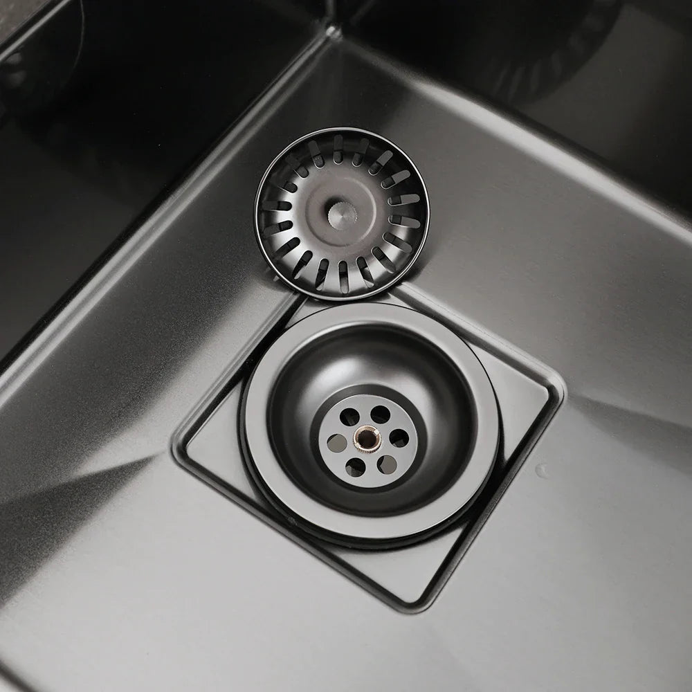 AquaGuard Stainless Steel Sink Strainer with Odor Filter – Pop-Up Stopper & Anti-Blocking Basket