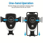 Voltano Auto Phone Holder | Wireless & Fast Charging | Automatically Locking | For Air Vent