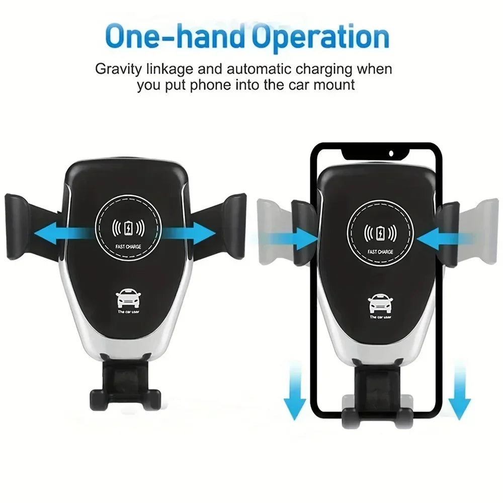 Voltano Auto Phone Holder | Wireless & Fast Charging | Automatically Locking | For Air Vent
