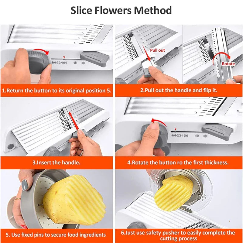 SchnittMeister 18-in-1 Mandoline Vegetable Slicer | Adjustable & Stainless Steel Blades | For Slices, Strips & Julienne | Safe & Versatile