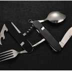 OutdoGear 4-in-1 Folding Cutlery | Compact & Multifunctional | Stainless Steel