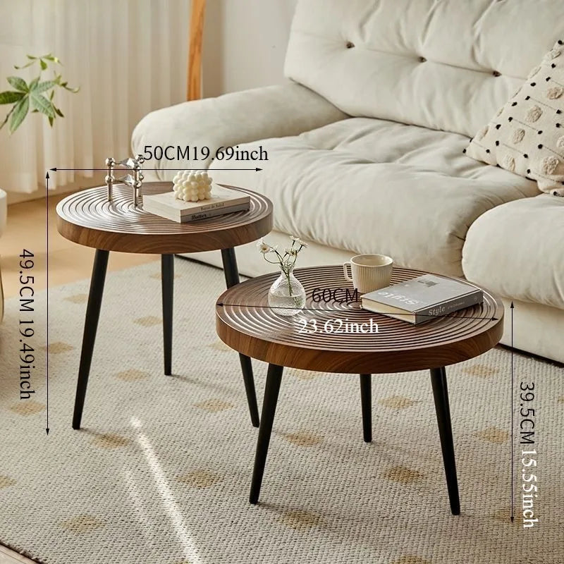 Round Wooden Coffee Table Japanese Design Tea Table Living Room