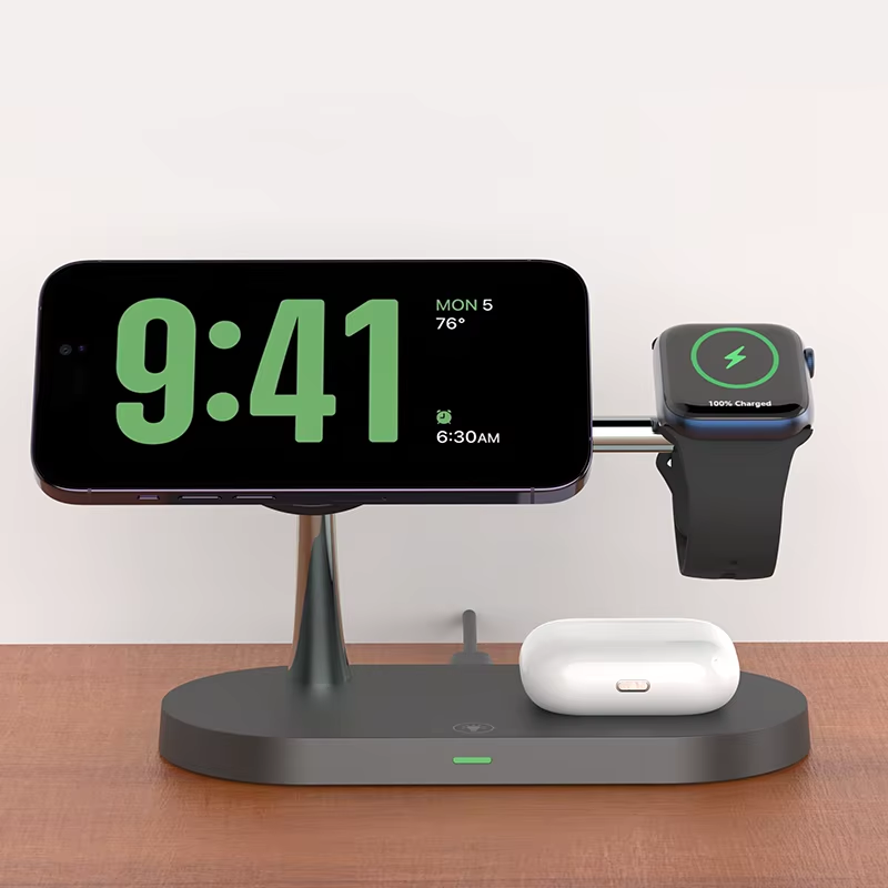 Magnetic 3 in 1 Wireless Charging Station - Fast Charger for iPhone, Apple Watch & AirPods