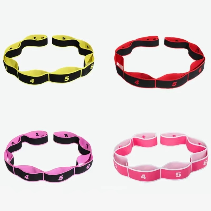 Yoga Stretch Strap with Loops for Pilates and Dance
