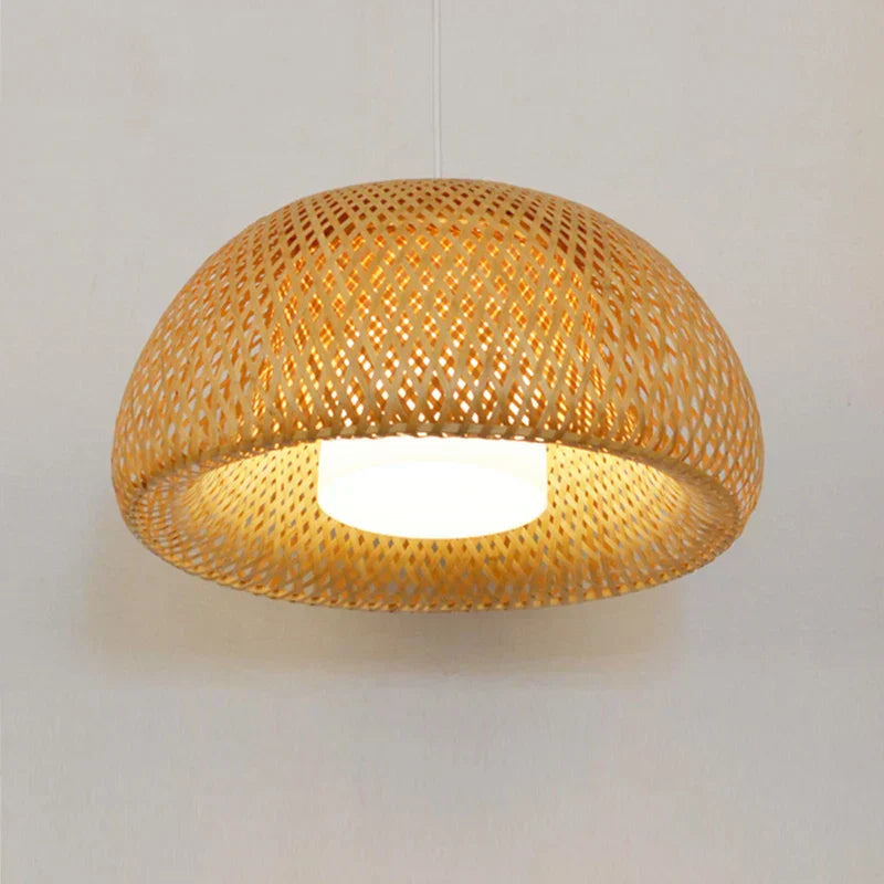 Luxora Handwoven Bamboo Pendant Light - Eco-friendly Ceiling Lamp