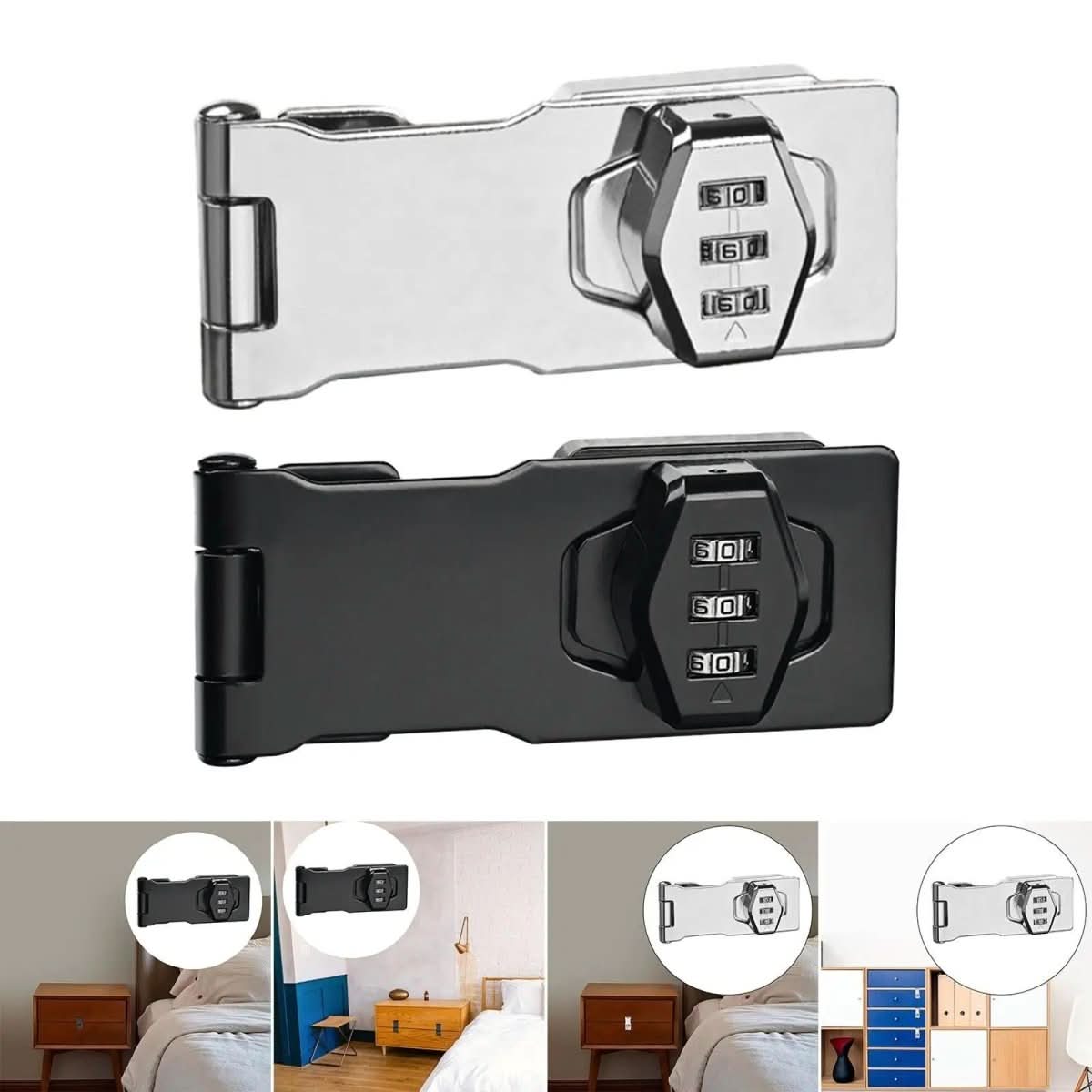 Keyless combination lock made of zinc alloy & iron