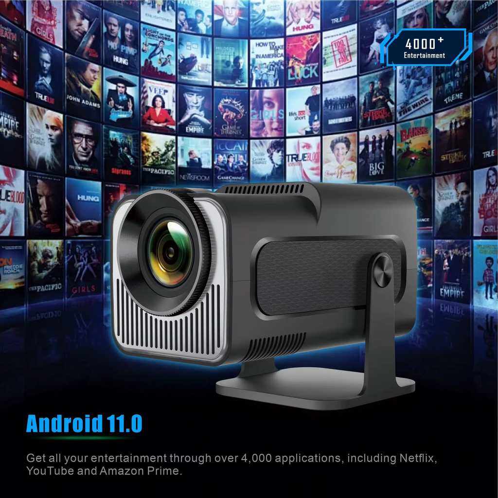 Compact 4K Android Mini Projector with WiFi & Bluetooth