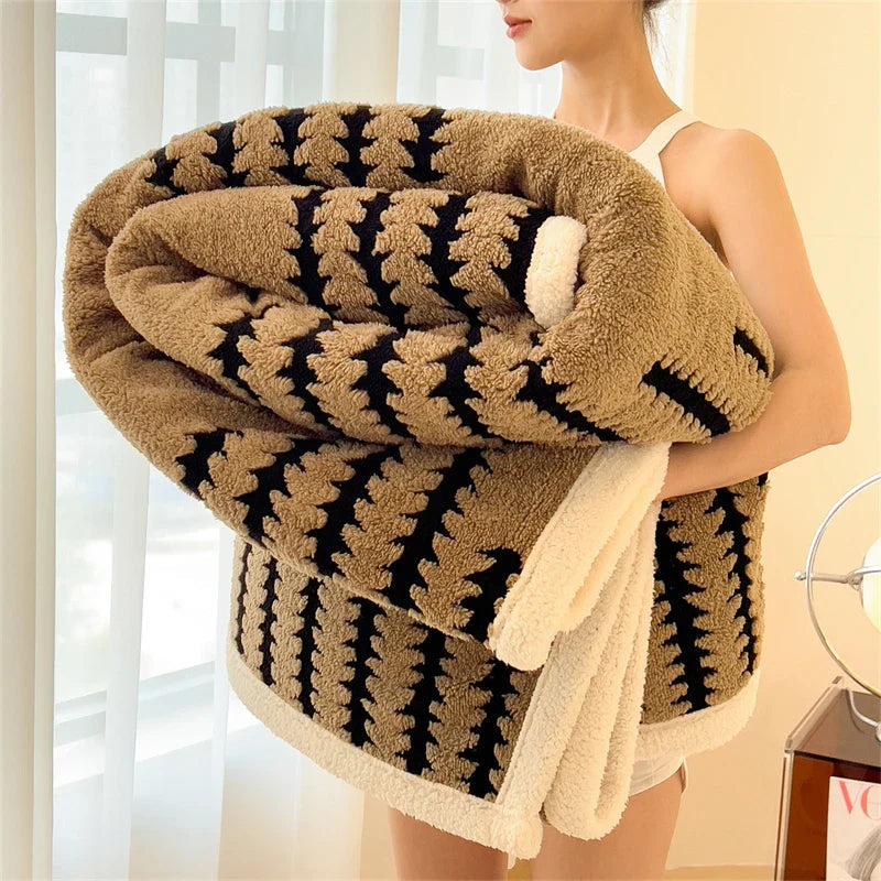 Velvory | Extra Thick Cozy Blanket | Super Soft Flannel & Velvet Blanket | Skin Friendly, Fluffy & Warming | Luxury Blanket for Bed, Sofa & Travel