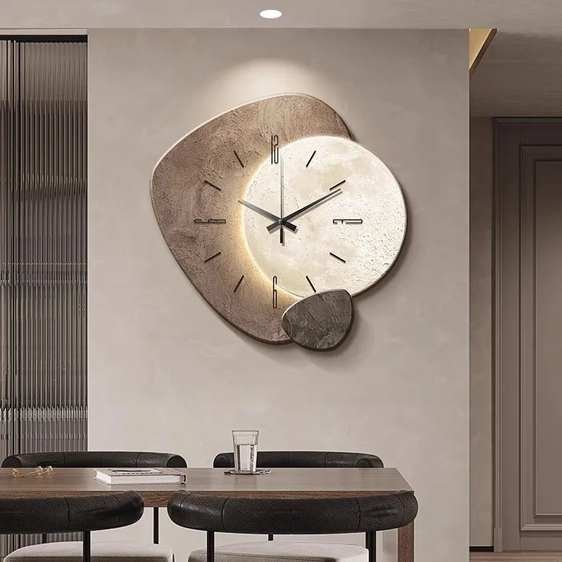Scandinavian Luxurious Wall Clock – Modern Design with Lighting