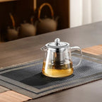 450ml-950ml Heat Resistant Glass Teapot – Stainless Steel Tea Filter, Flower Kettle for Kung Fu Tea, Puer and Oolong Tea