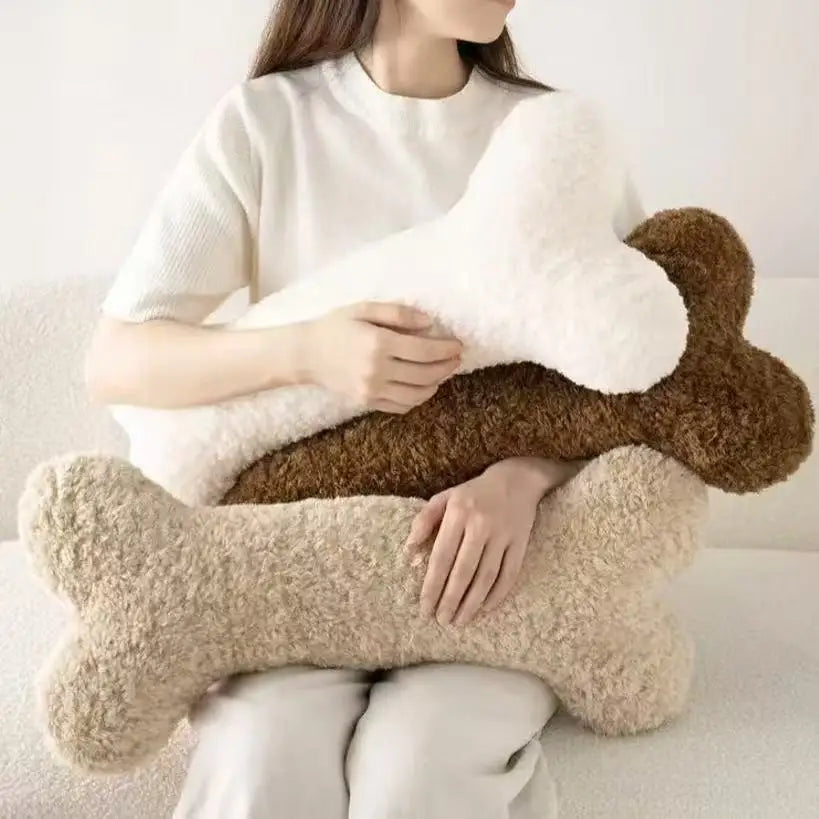 Creative Bone-Shaped Plush Pillow