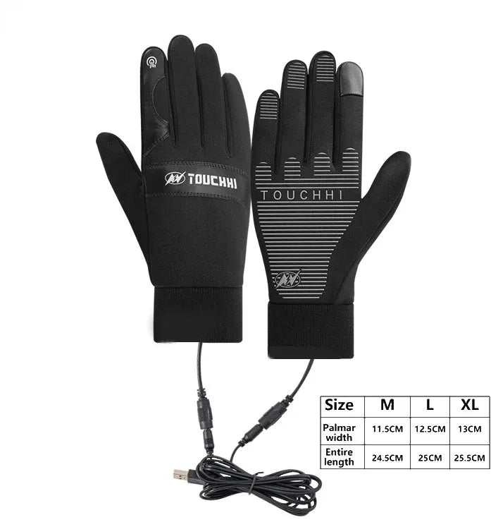 ThermaGlide USB Heated Gloves | Waterproof & Touchscreen Compatible | Winter Hand Warmers for Skiing, Motorcycle & Outdoor