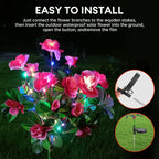 FloraGlow Solar Garden Lamp | Azalea Design | LED | Weatherproof & Wireless | 8h Light Time