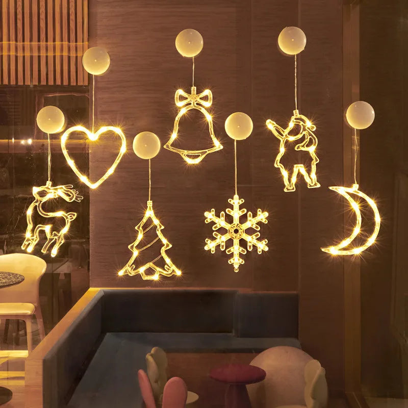 Luminova | LED Window Light Christmas | Bell · Snowman · Star | Battery Operated & with Suction Cup | Warm White | Window Decoration