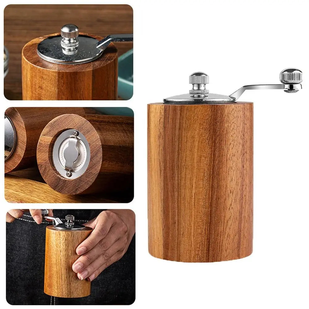 Luxury set of manual salt and pepper mills made of wood