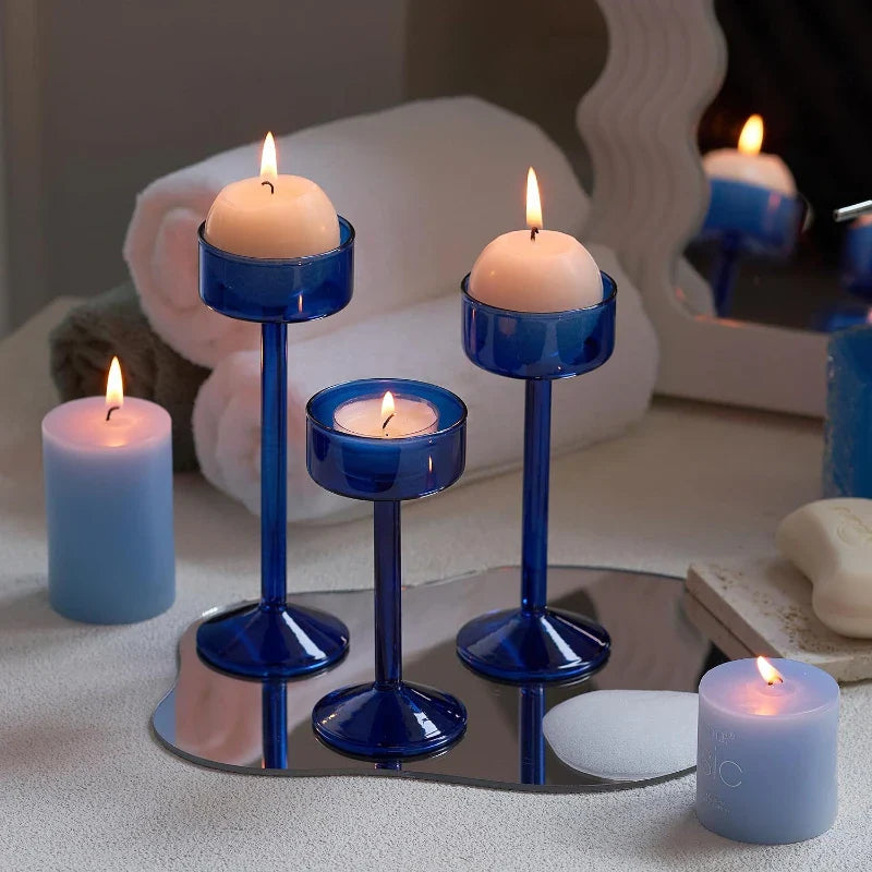 3-Piece Tealight Glass Candle Holder Set