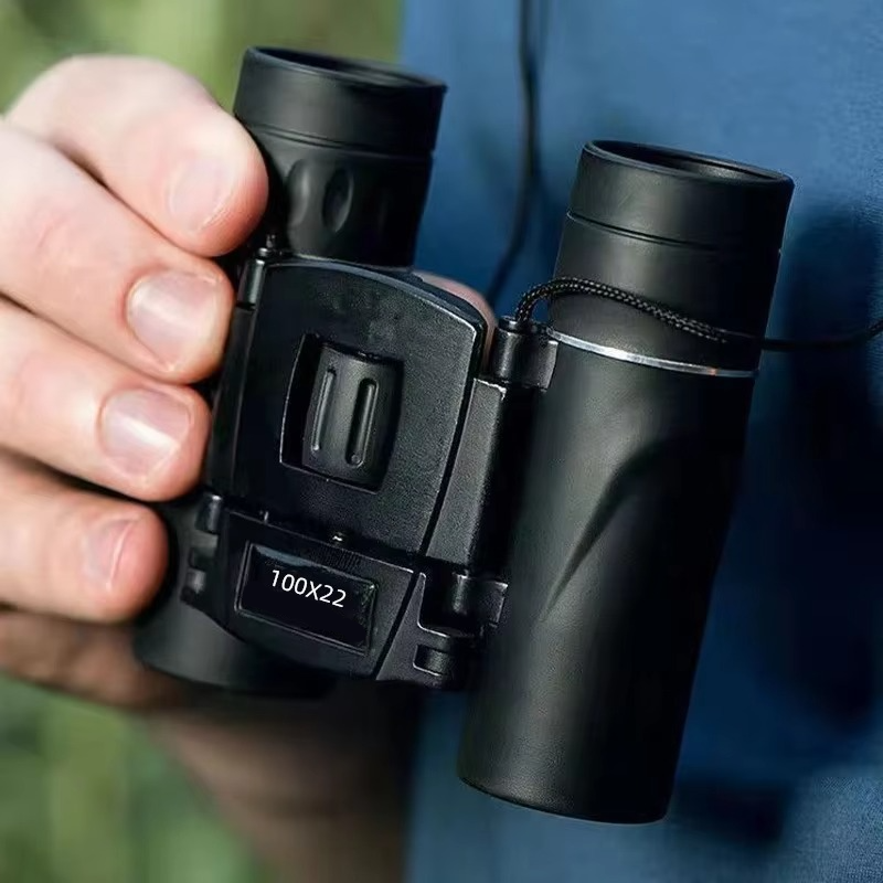 Compact 100x22 HD Binoculars with Long Range BAK4 FMC Optics for Hunting, Sports, Camping, and Travel