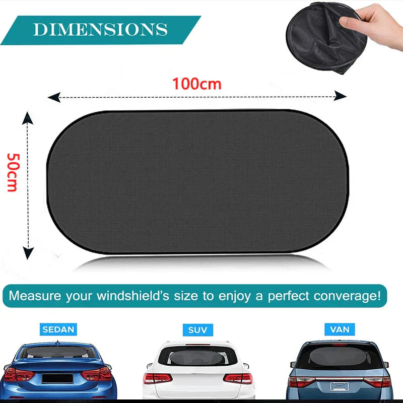 AutoShade UltraMesh Set | UV protection & heat blocker | For front & rear windscreen | Universally suitable