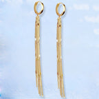 Elegant Flow Long Metal Tassel Earrings