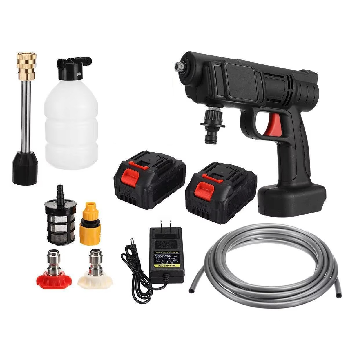 Portable Cordless High-Pressure Car Washer with Rechargeable Lithium Battery