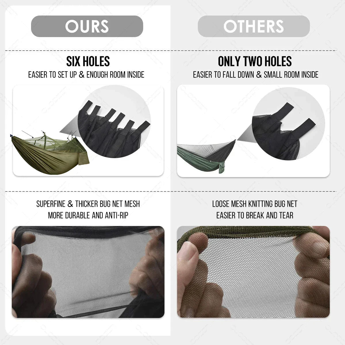 Nomaterra Hammock | With Mosquito Net & Tarp | Ultralight & Weatherproof | For Outdoor & Trekking