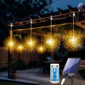 Lunaris Solar Fireworks Fairy Lights | 5×90 LEDs | 8 Modes & Remote Control | IP65 Waterproof | Garden, Terrace & Christmas