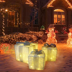 Set of 3 LED Gift Box Decorations for Indoor and Outdoor Use