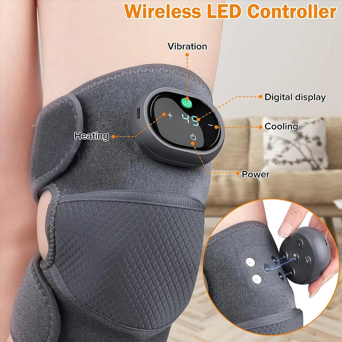 Heating Knee Massager 3 in 1 Portable Vibration and Heat Therapy Device for Knee Shoulder and Elbow Pain Relief