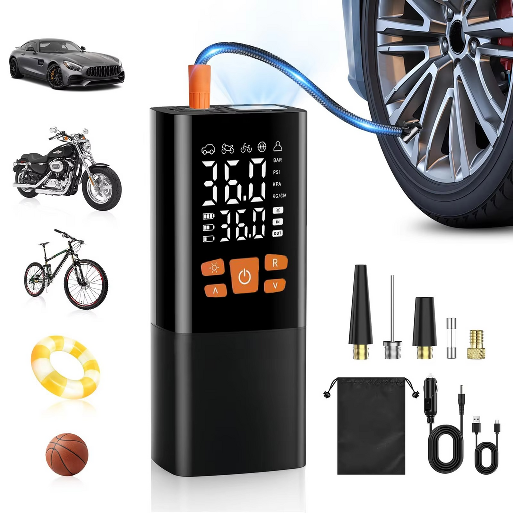 Portable Tire Inflator Air Compressor, 180 PSI Rechargeable Pump with 25000mAh Battery