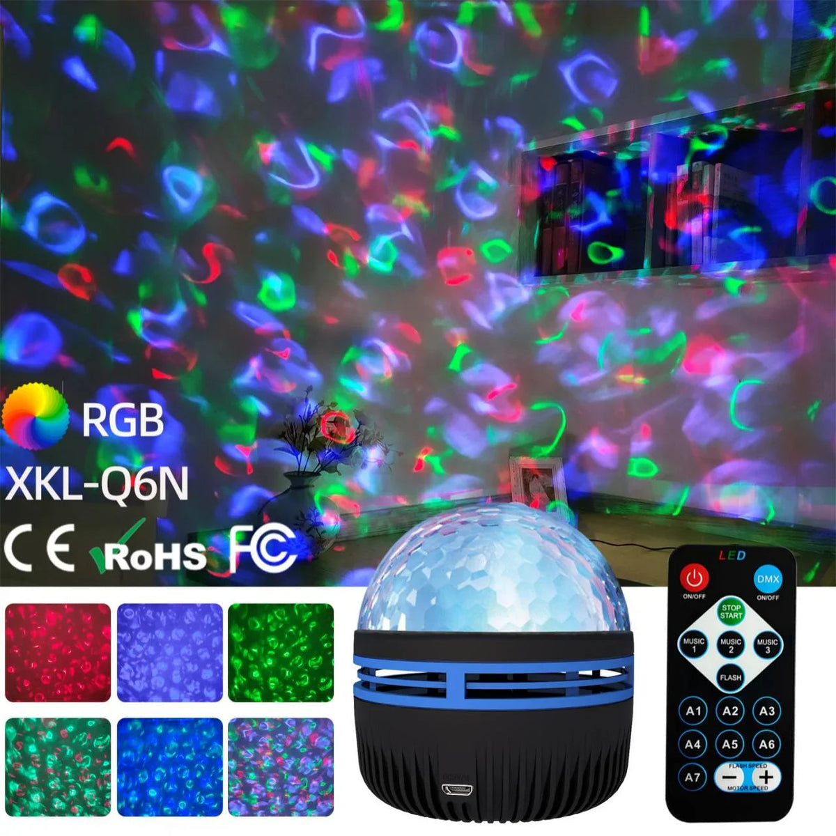 360-Degree Rotating USB Galaxy Projector with Music Sync