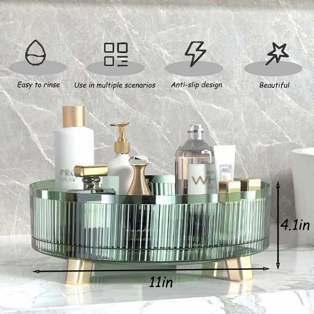 Clear Rotating Makeup Organizer for Easy Access & Display