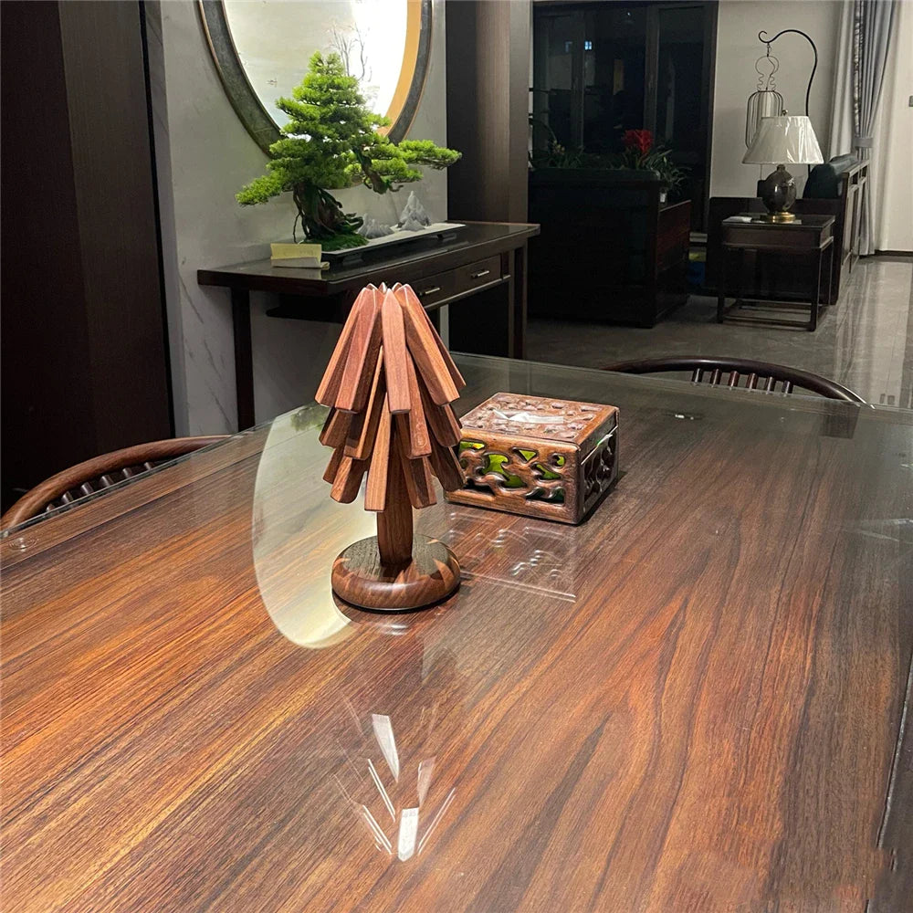 Walnut Coaster Set - Protect your surfaces with tree-shaped coasters