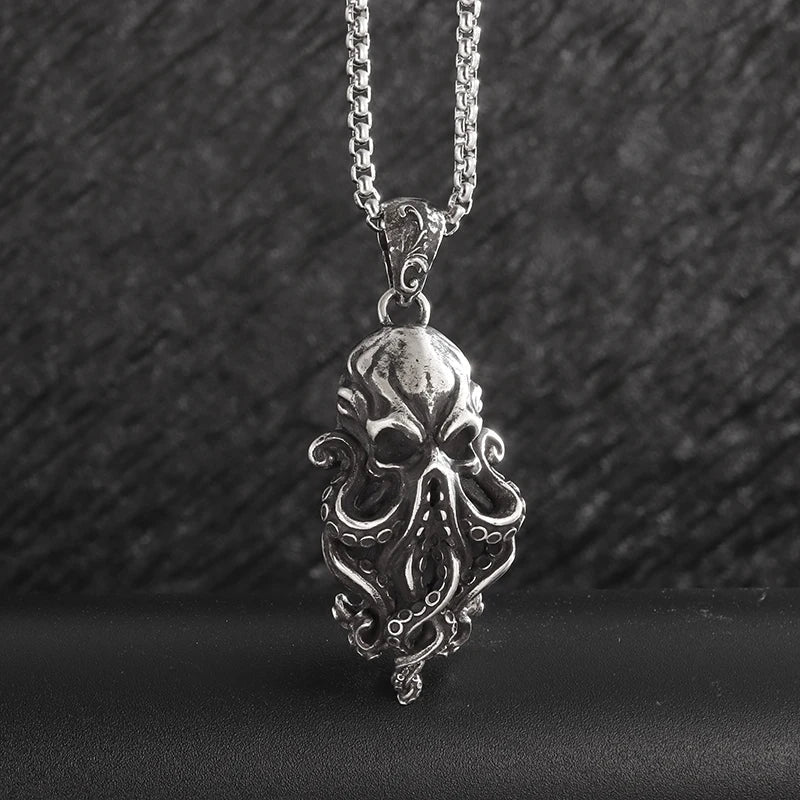 Gothic Skull Octopus Tentacle Necklace