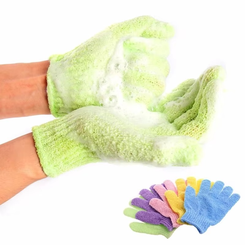 Reversible Exfoliating Shower Gloves, Body Scrub and Cleansing Gloves for Smooth Skin
