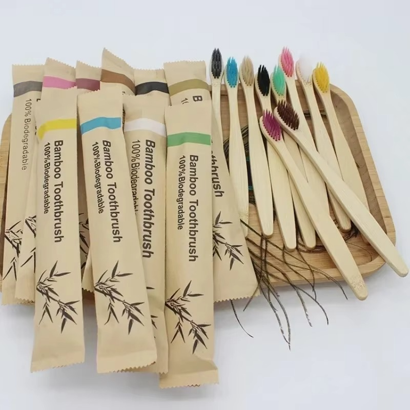 Eco-Friendly Bamboo Toothbrush Set – 10 Pack Soft Bristle Brushes for Adults