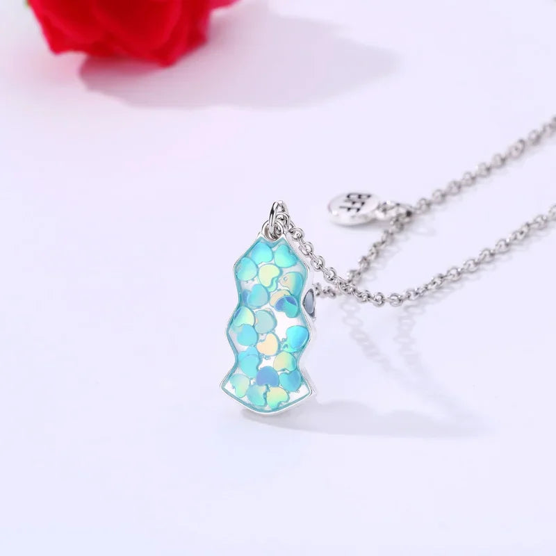 Magnetic Peach Broken Heart Necklace