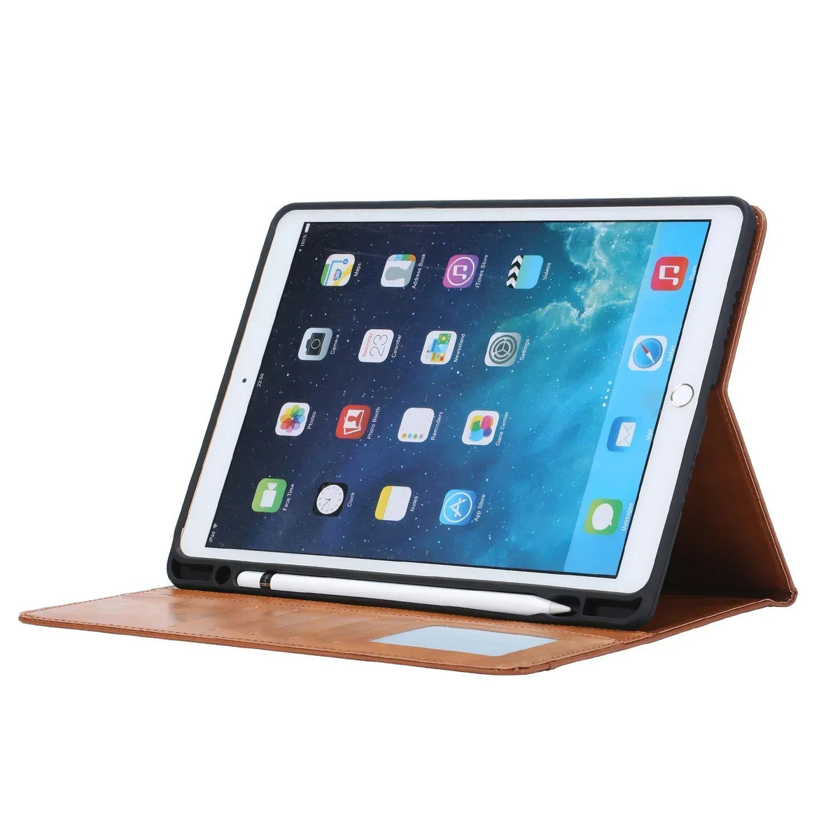 Leather Flip Case for iPad 9.7 (2017-2018), 10.2 (7th/8th Gen), Air 2/3/4, Pro 9.7/10.5/11 - Waterproof, Shockproof, Business Tablet Case