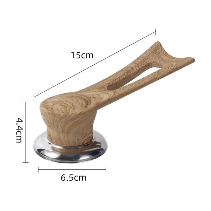 Replacement handle for pot lid – wood design with stainless steel base